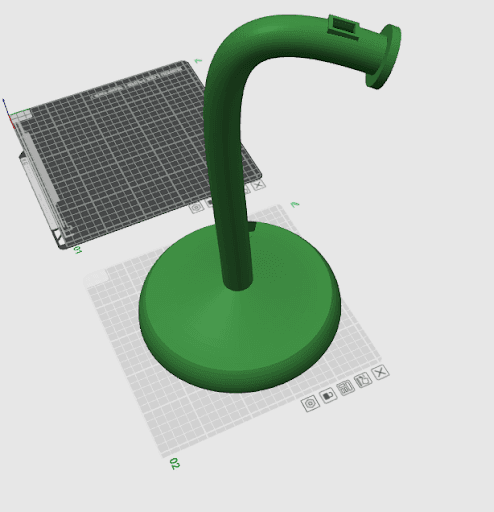 Bloomlight assembly loaded in slicer software showing base and arm components