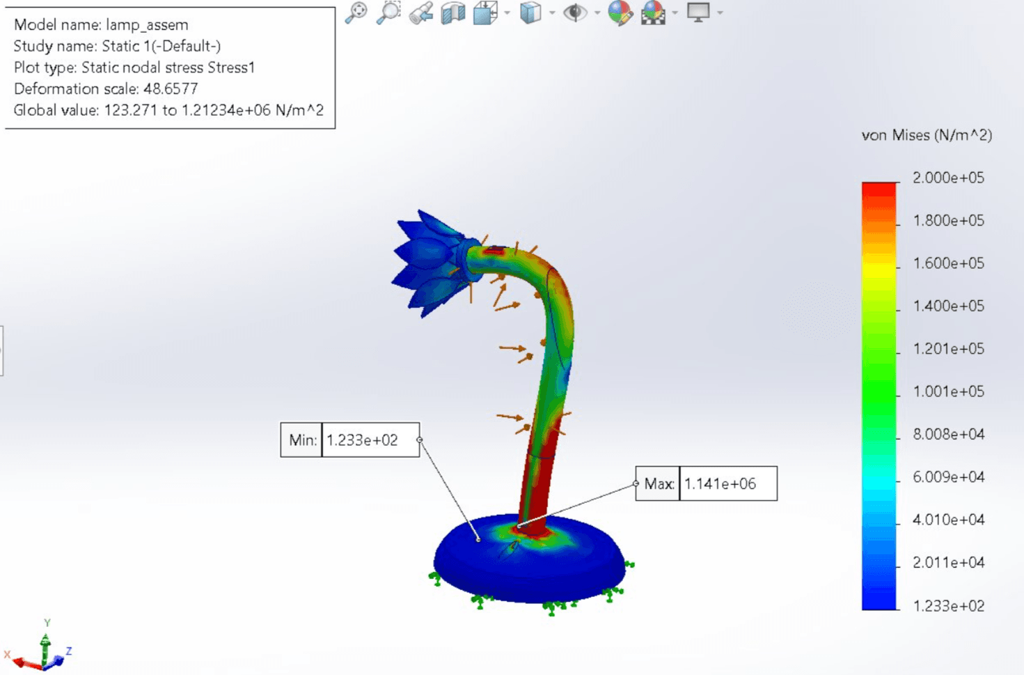 Finite element analysis showing structural integrity of BloomLight
